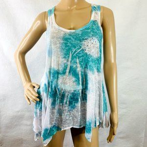 Beach INC Scoop Neck Studded Stone Asymmetrical